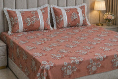 Bedsheets - Queen soft cotton lace bedsheets flora & lace