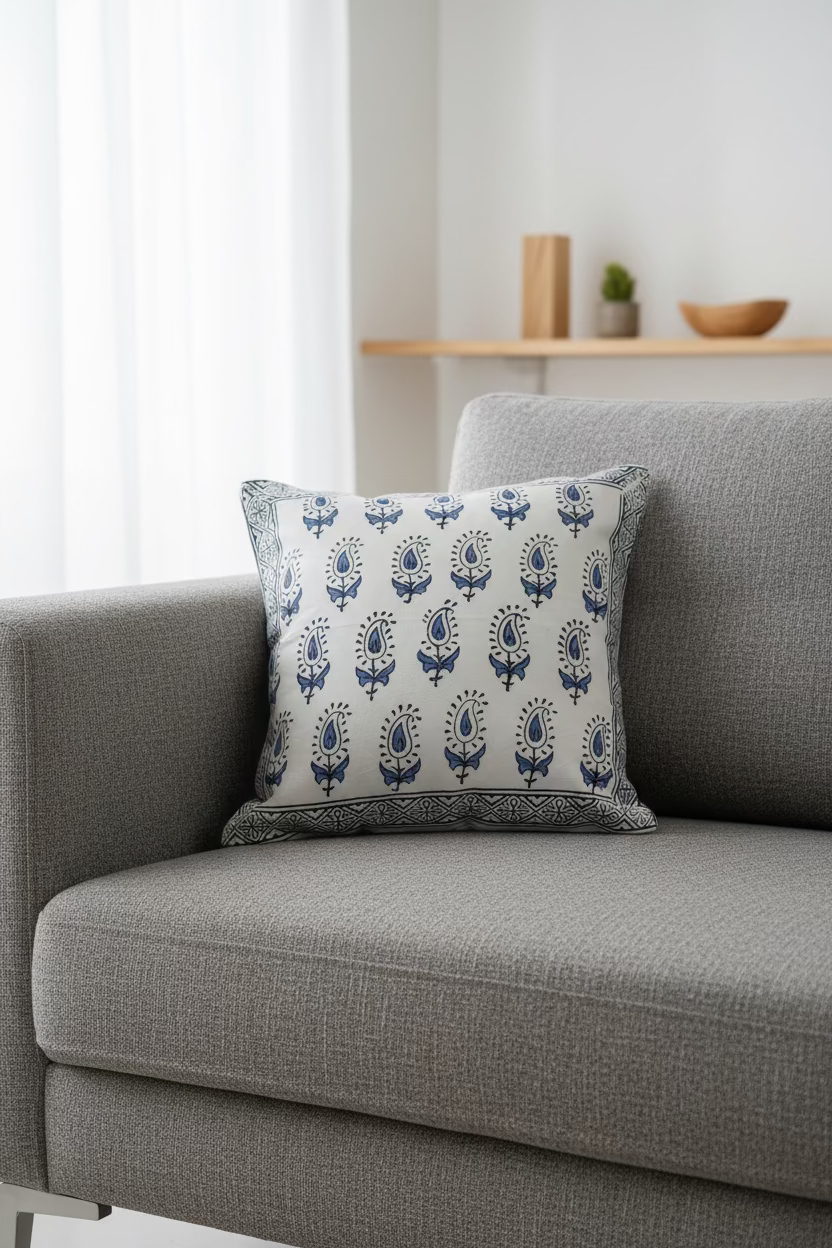 Cushion cover : (Handblock) 16×16