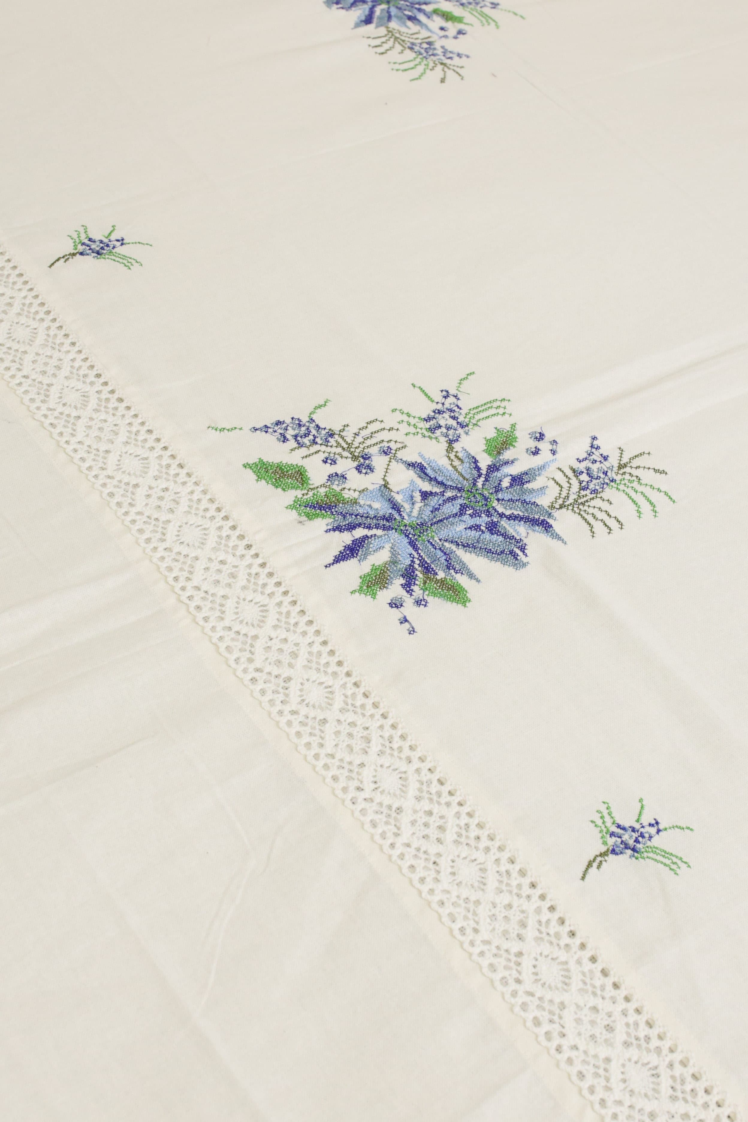 Bedsheets - Queen  premium cross stitch embroidery bedsheets