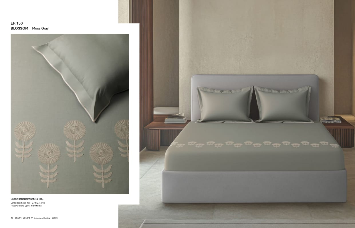 Bedsheets - King Premium machine embroidery bedsheets Sansaar