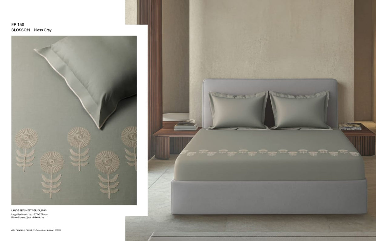 Bedsheets - King Premium machine embroidery bedsheets Sansaar