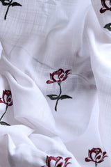 Curtains - Embroidery Semi transparent curtains LINEN Bud (pink base)