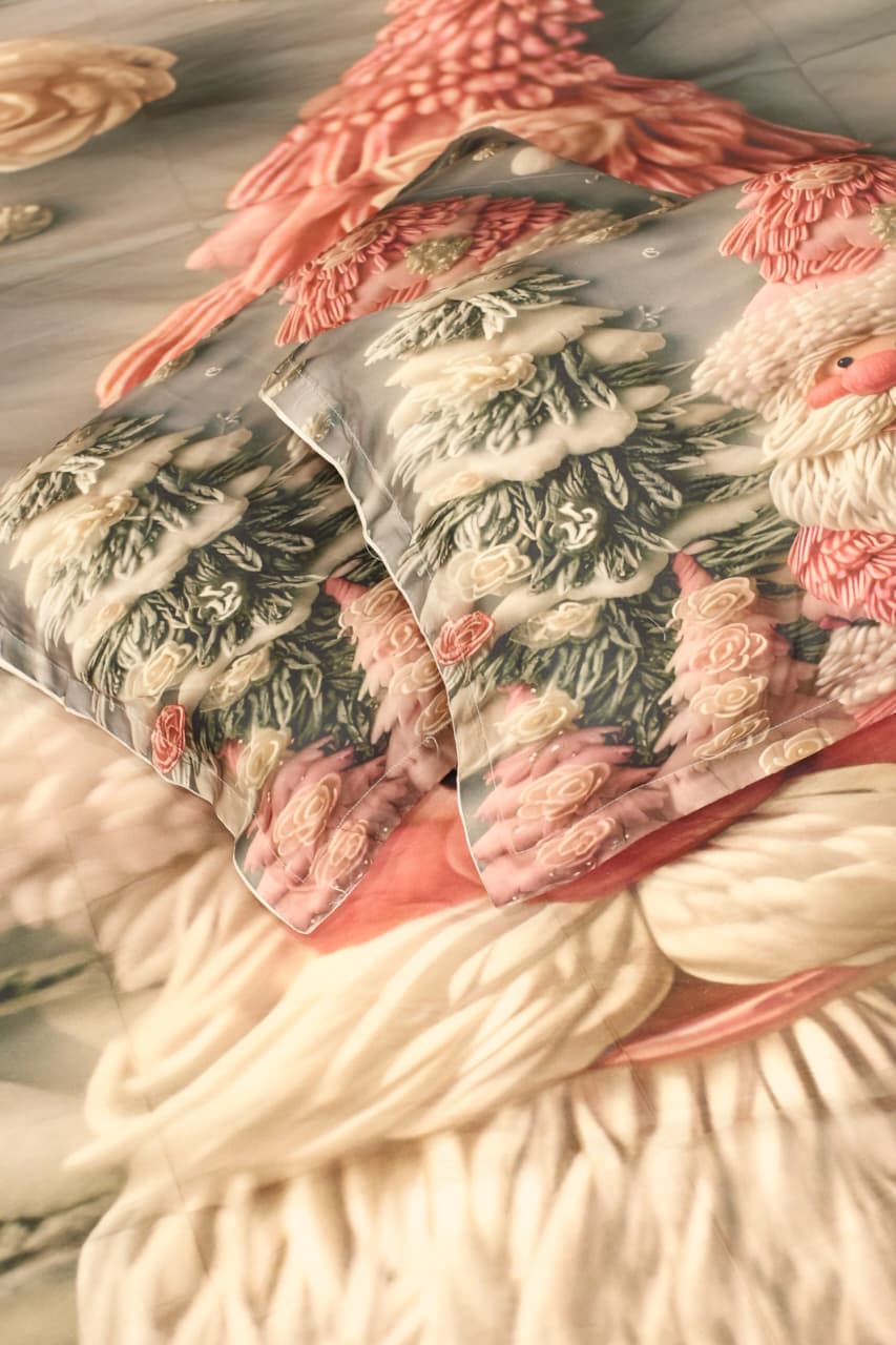 Christmas 7D Panel Print King Size Bedsheet Set - Xmas edition
