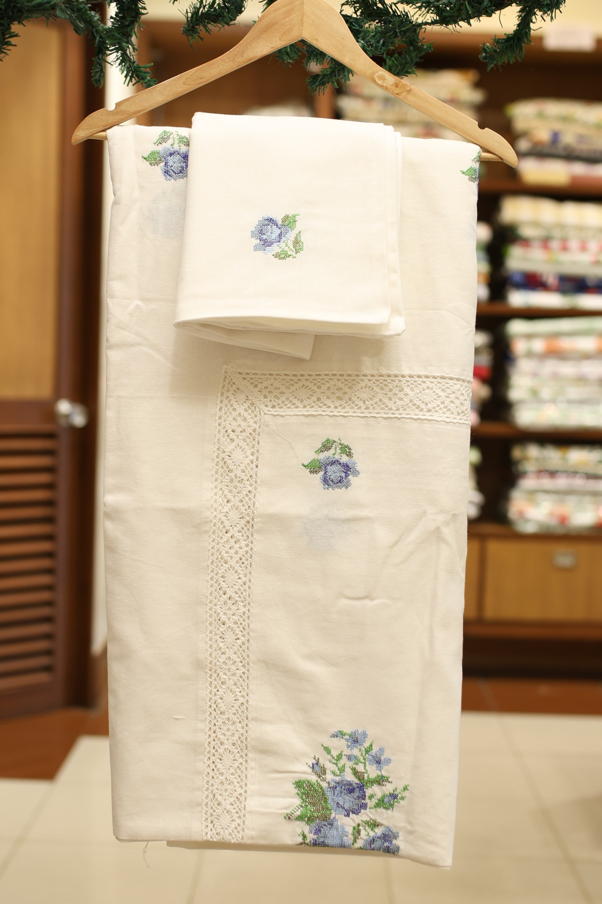 Bedsheets - Queen  premium cross stitch embroidery bedsheets
