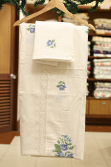 Bedsheets - Queen  premium cross stitch embroidery bedsheets