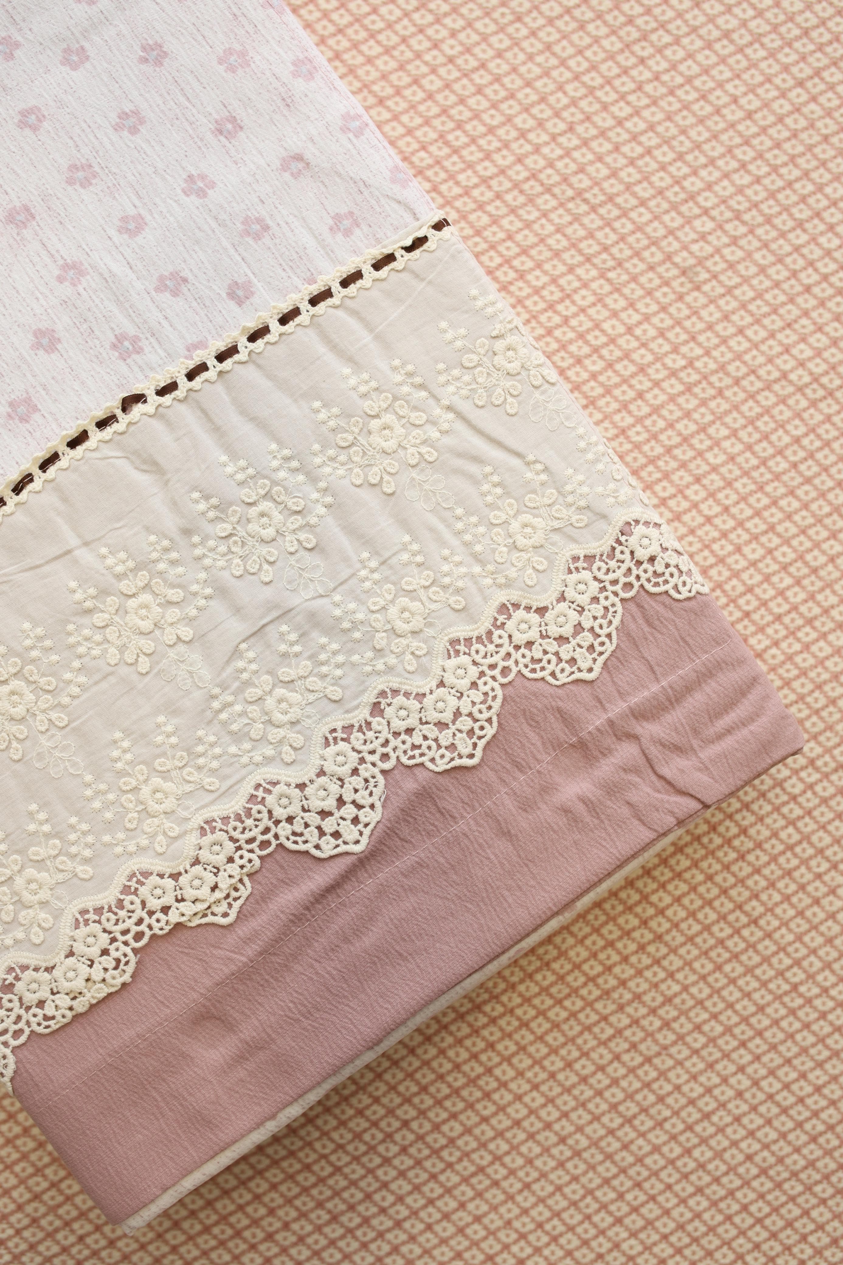 Bedsheets - Premium King soft cotton lace bedsheets majestic