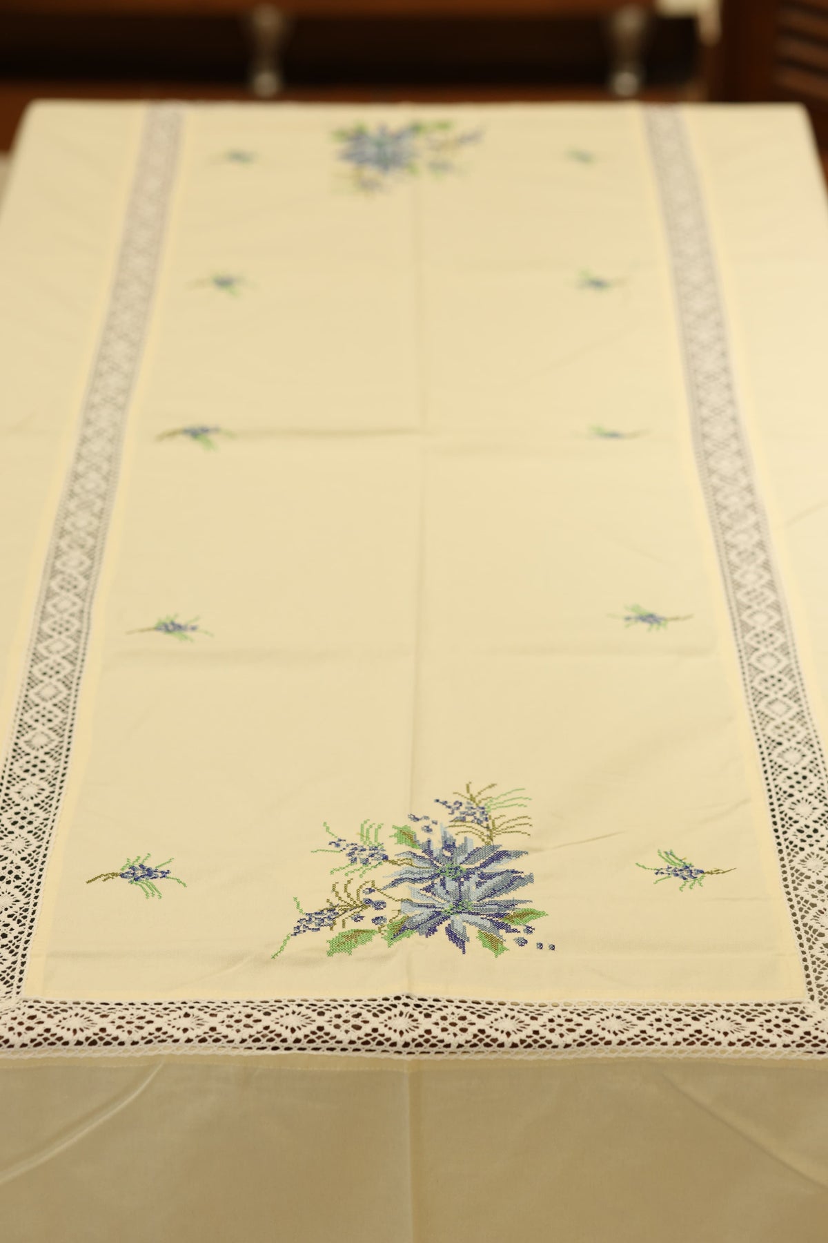 Table cloths - 8 seater cross stitch embroidery