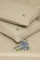 Premium Cross stitch Embroidery Cotton King Size Bedspread Set