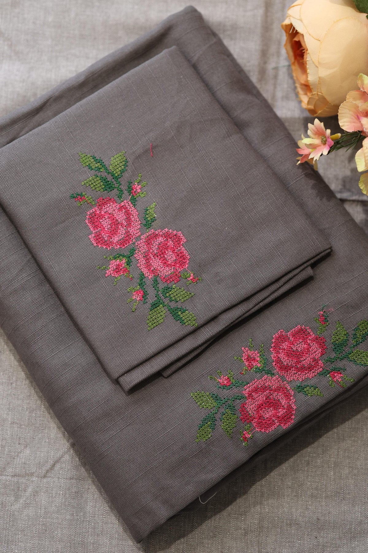 Bedsheets - Single Cross stitch embroidery bedsheets