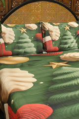 Christmas 7D Panel Print King Size Bedsheet Set - Xmas edition