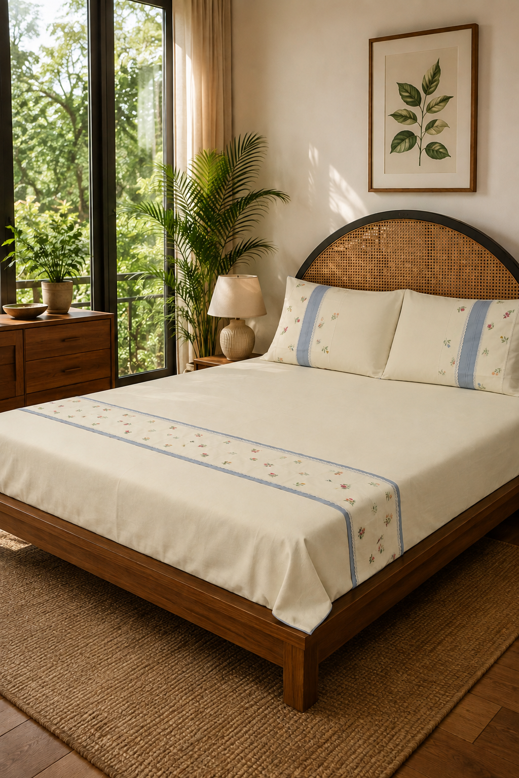 Bedsheets - King premium Machine Embroidery Bedsheet multi