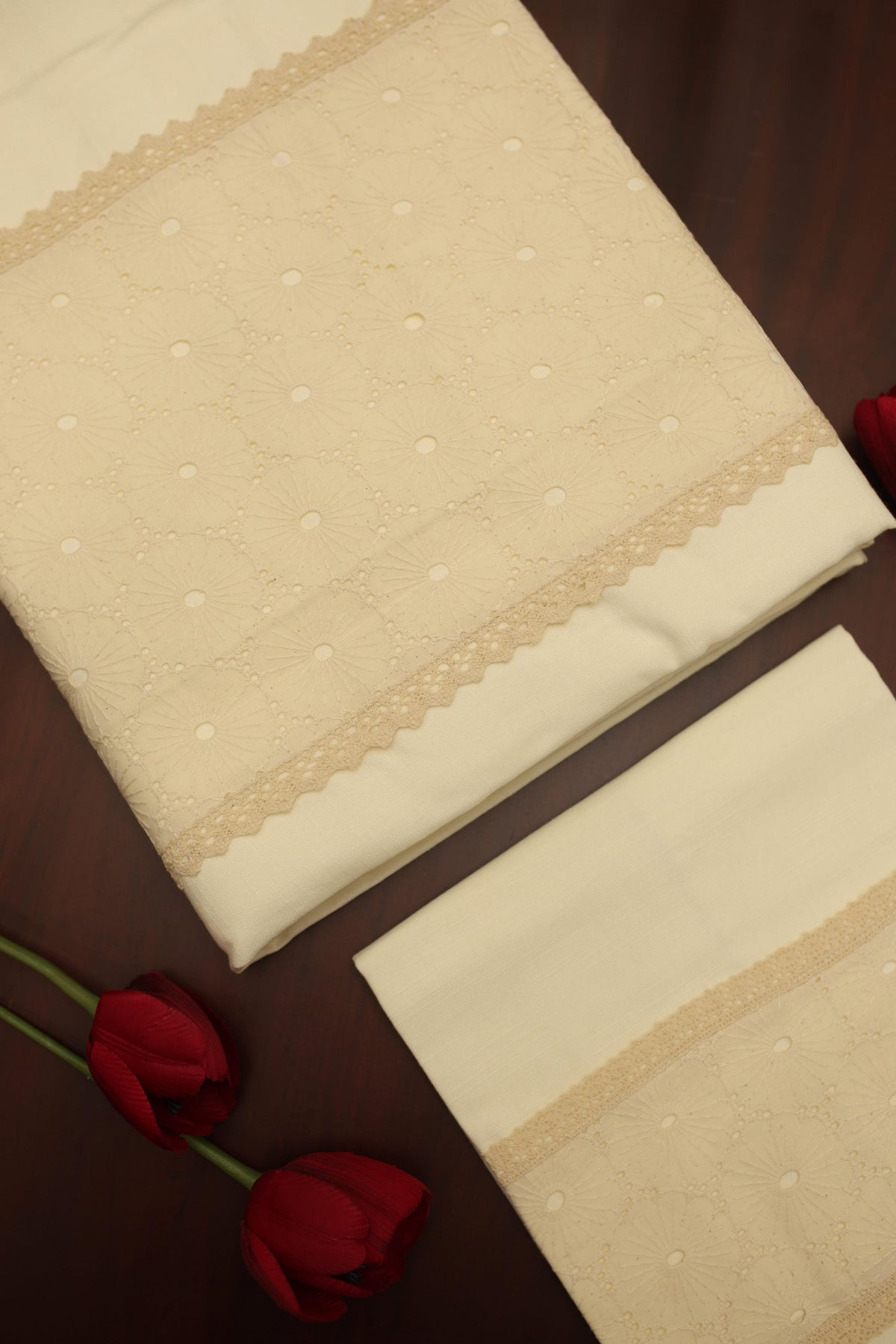 Bedsheets - King premium designer hakoba lace bedsheet