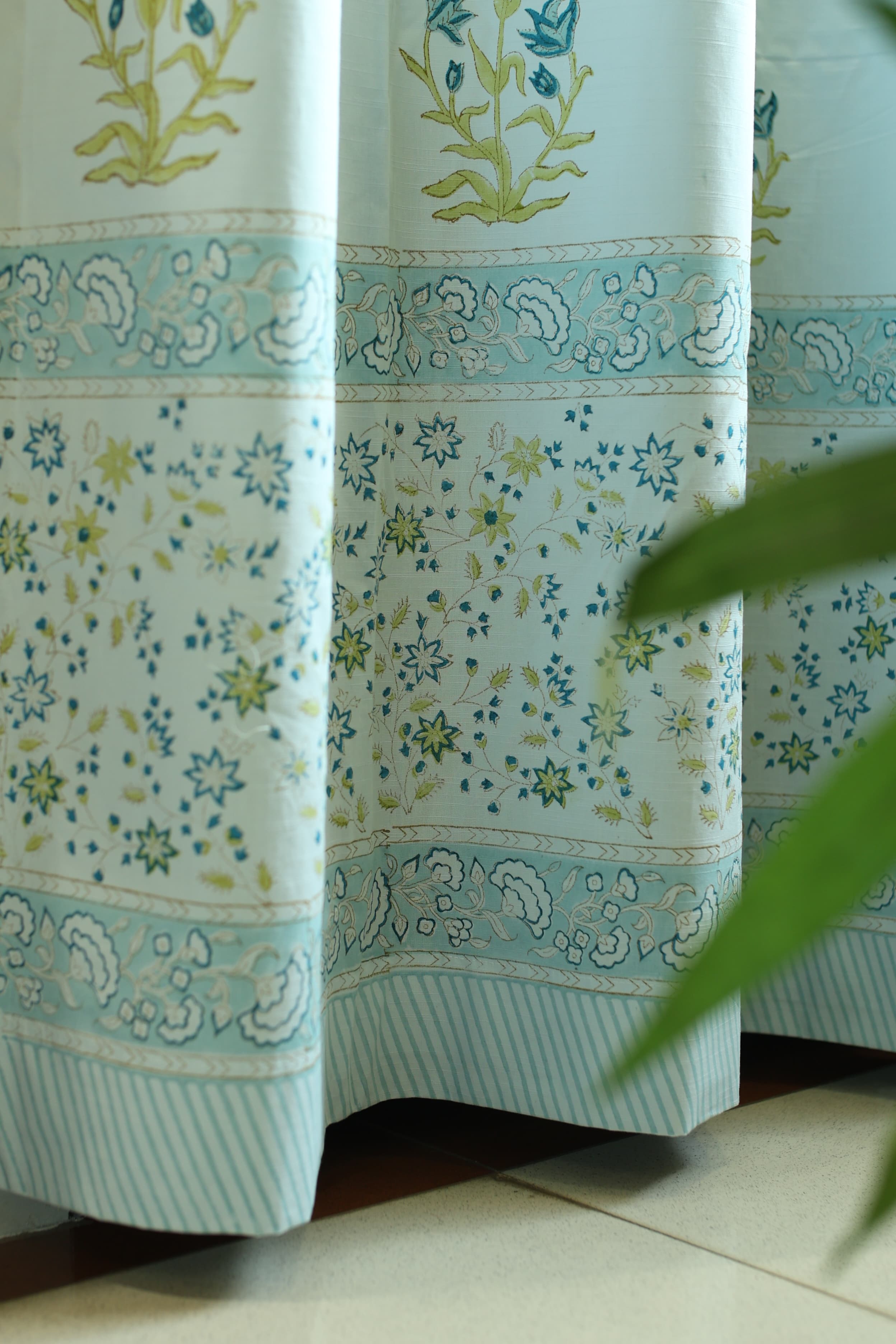 Curtains - Blue Handblock curtains