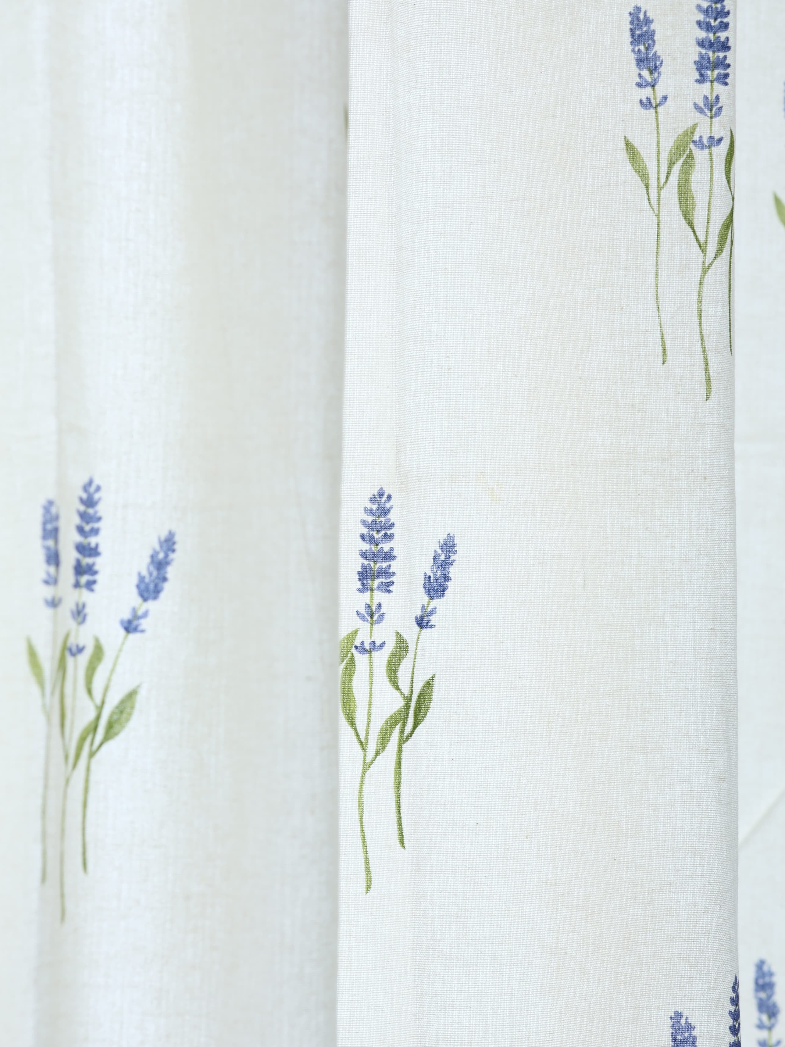 Curtains - Opaque floral curtains Offwhite