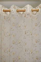 Curtains-Embroidered organza sheer curtains
