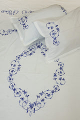 Premium Hand Embroidery Cotton King Size Bedsheet Set with 2 Pillow Covers HEK