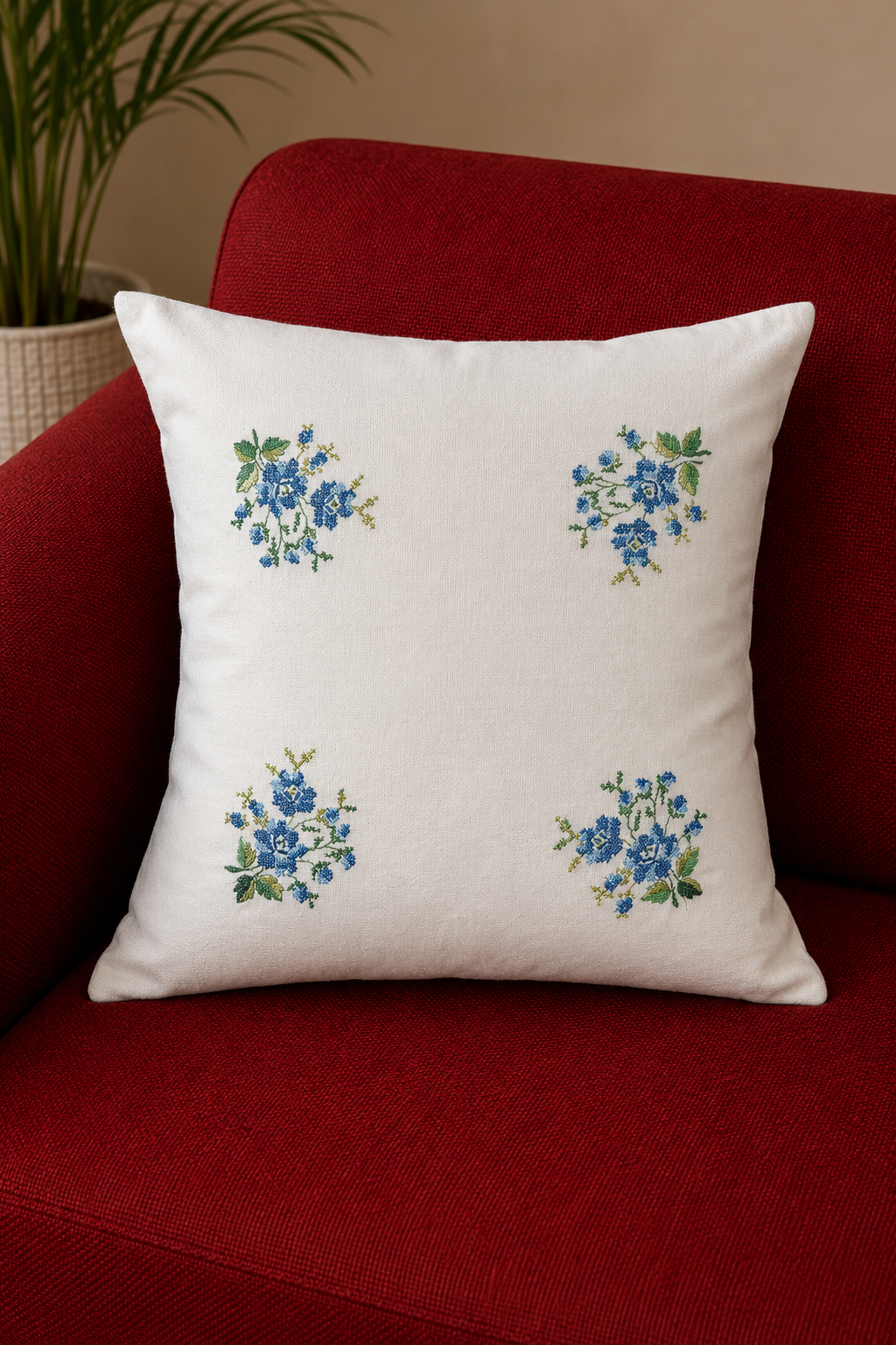 Cushion covers - 16*16 inches cross stitch embroidery