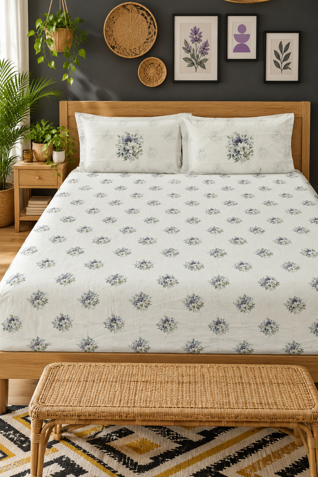 Bedsheets - King premium soft cotton bedsheet Digital Print DD   VATIKA