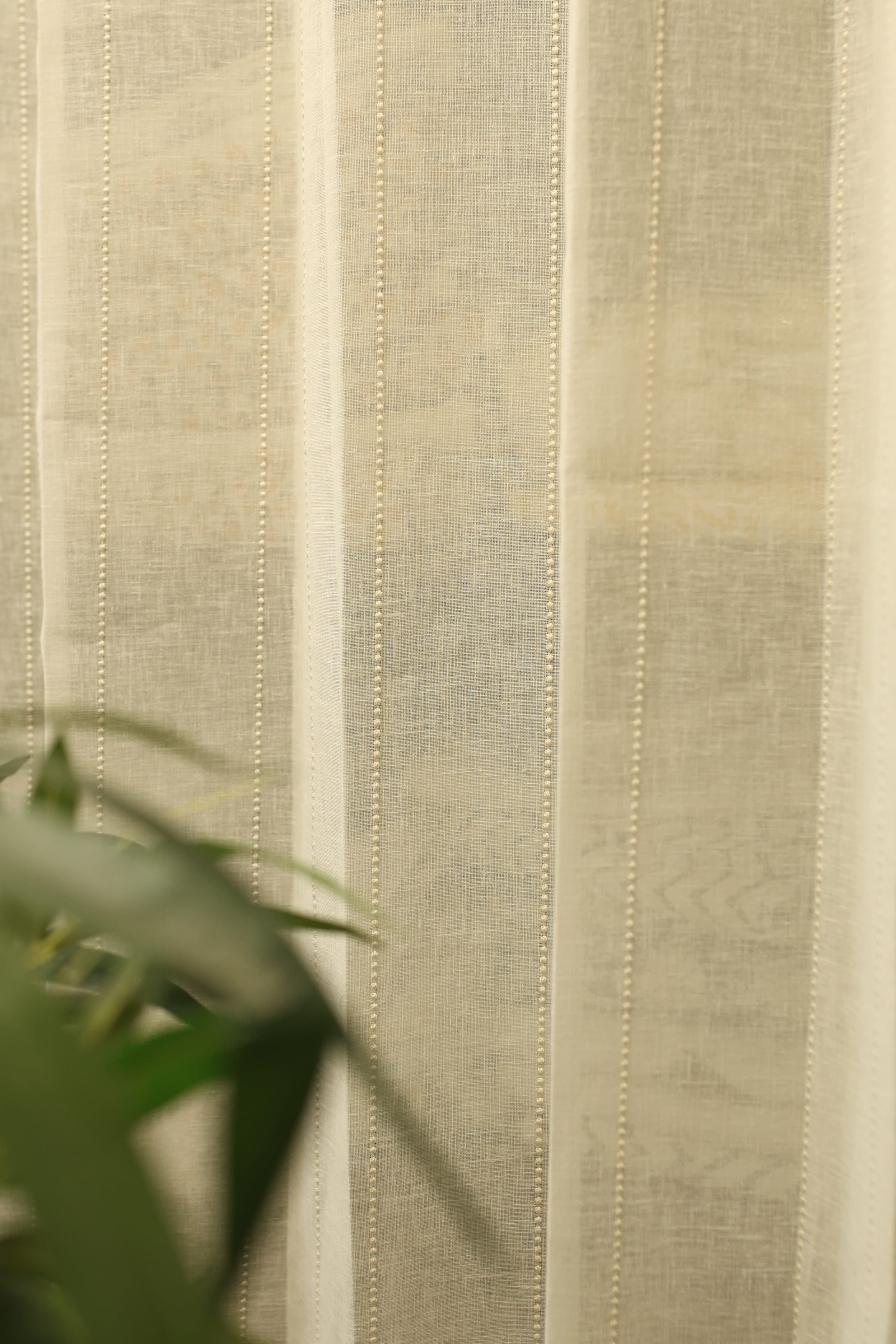 Curtains - Premium embroidery sheer curtains wider width off white shade prebooking