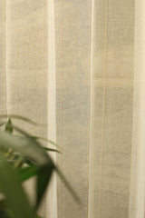 Curtains - Premium embroidery sheer curtains wider width off white shade prebooking