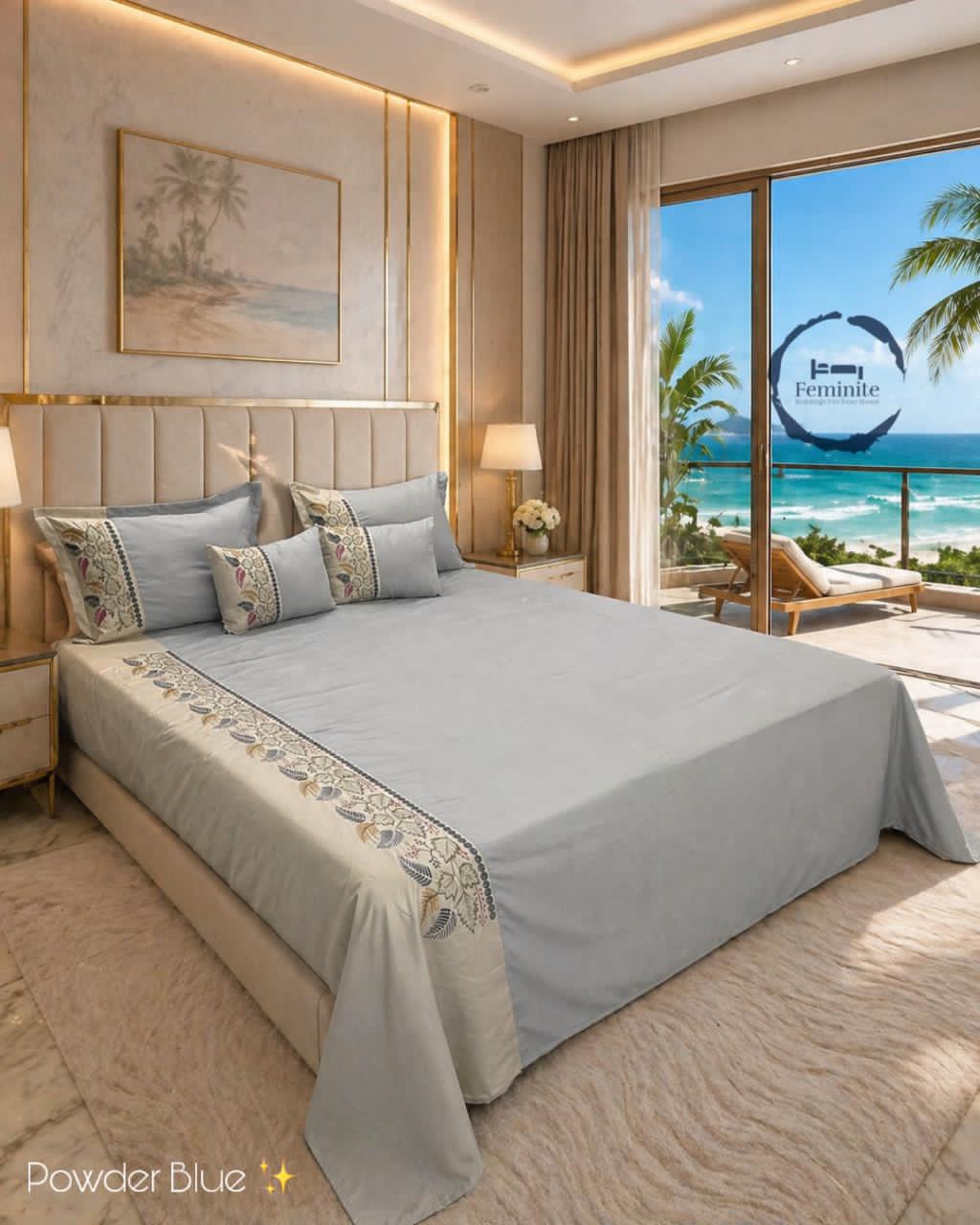 Full bedding set - Premium embroidery 5 pcs set