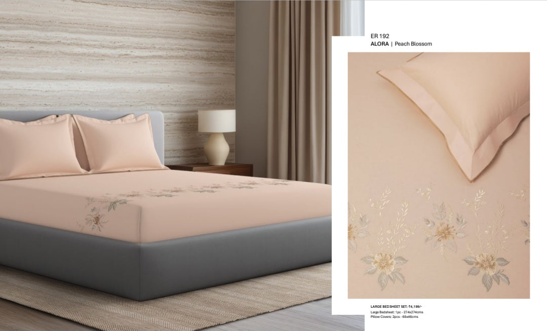 Bedsheets - King Premium machine embroidery bedsheets Sansaar : Charm