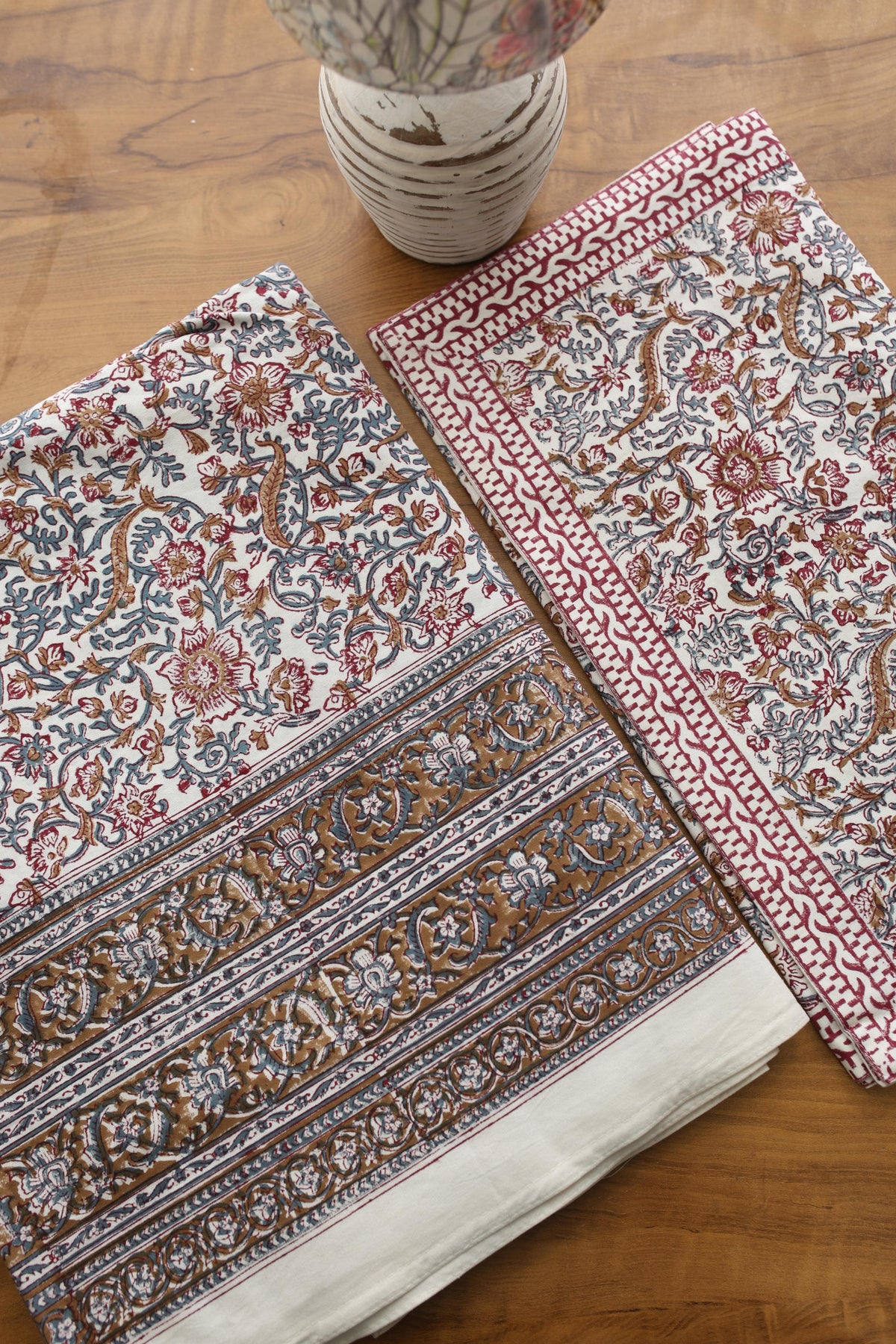Mugal Bedsheets - King premium handblock print cotton bedsheets