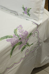 Premium Hand Embroidery Cotton King Size Bedsheet Set with 2 Pillow Covers HEK