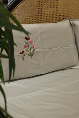 King Size Premium Machine Embroidery Bedsheet Set with 2 Pillow Covers (108x108")