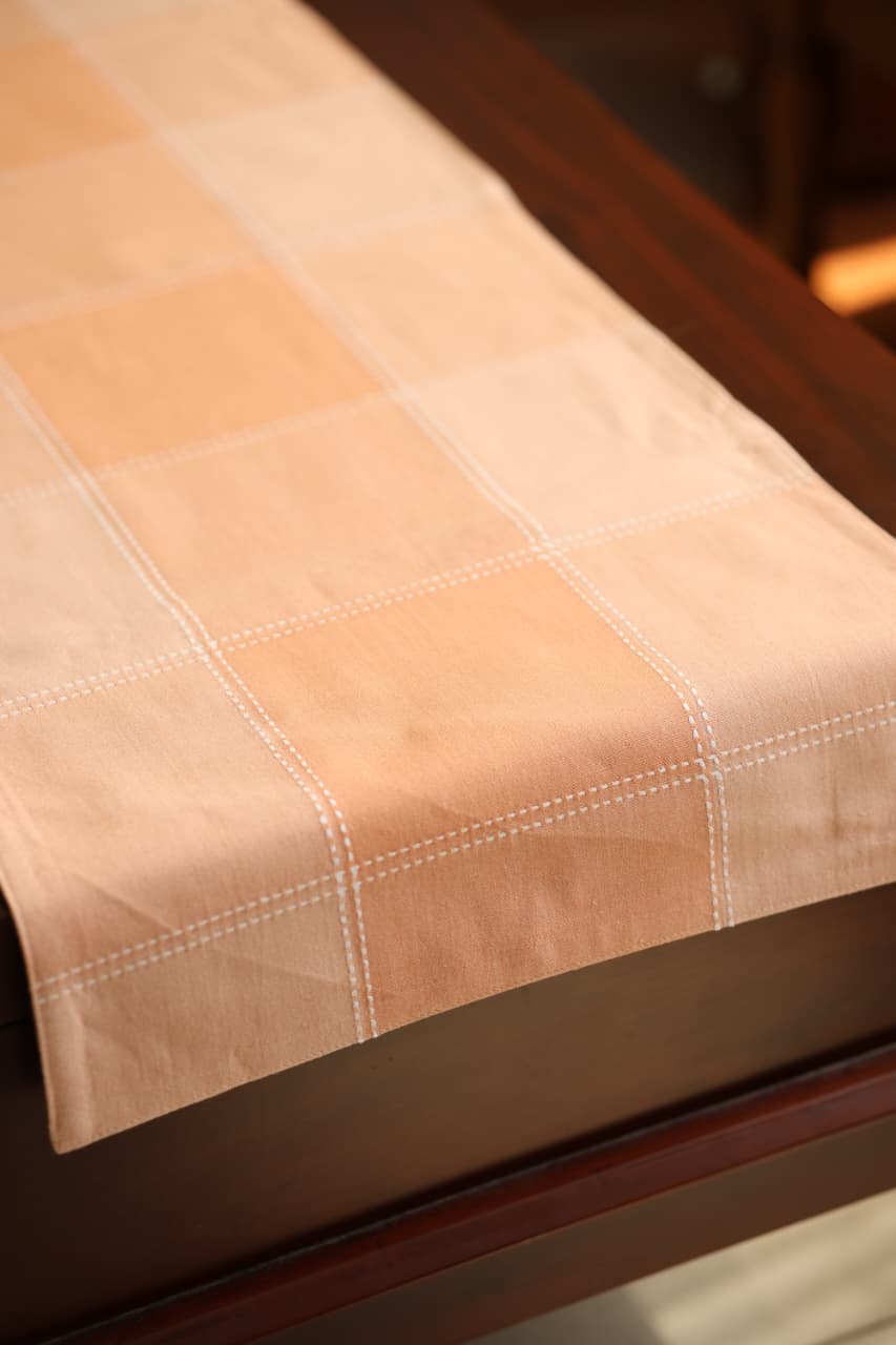 Checks Table runners - Cotton Runners,colour: orange