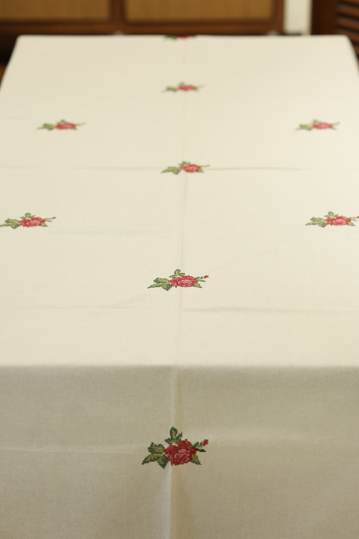 Table cloth - 6 seater cross stitch embroidery