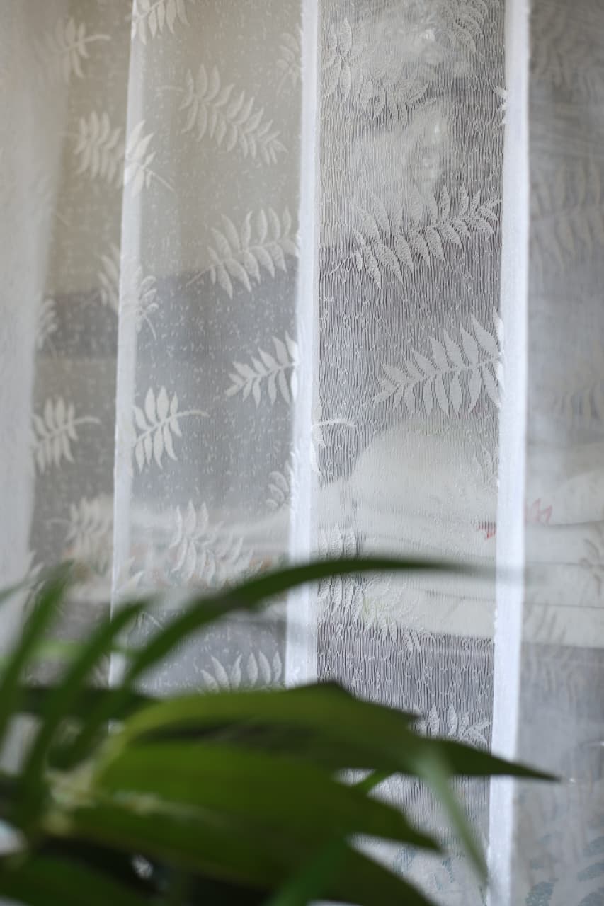Curtains -Embroidered Sheer curtains white colour