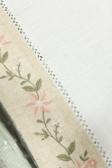 Floral Embroidery White 6 - Seater Tablecloth (60x90 Inches)