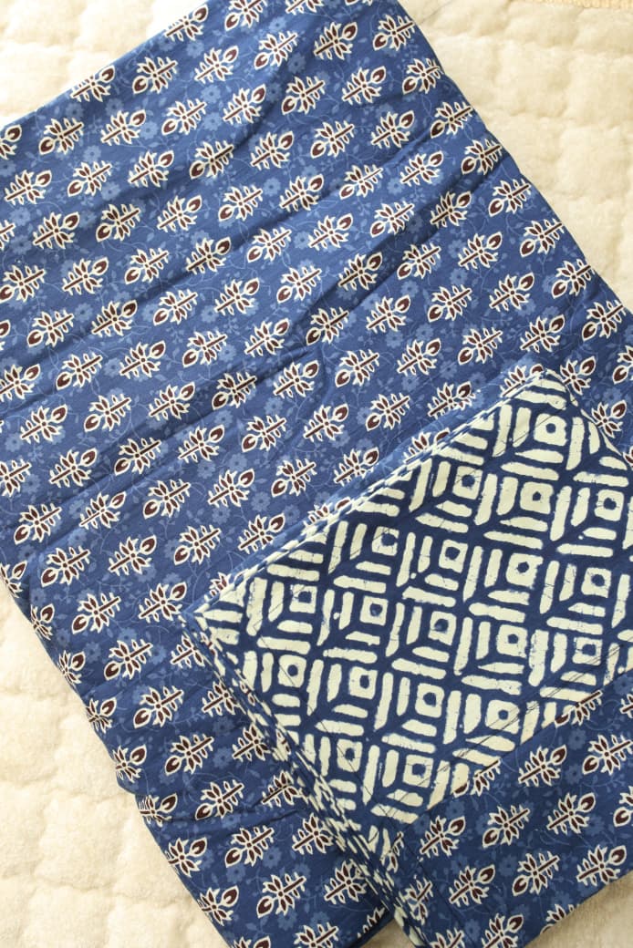 Bedsheets - Super king pure cotton handblock bedsheets indigo
