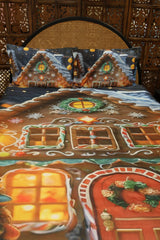 Christmas 7D Panel Print King Size Bedsheet Set - Xmas edition