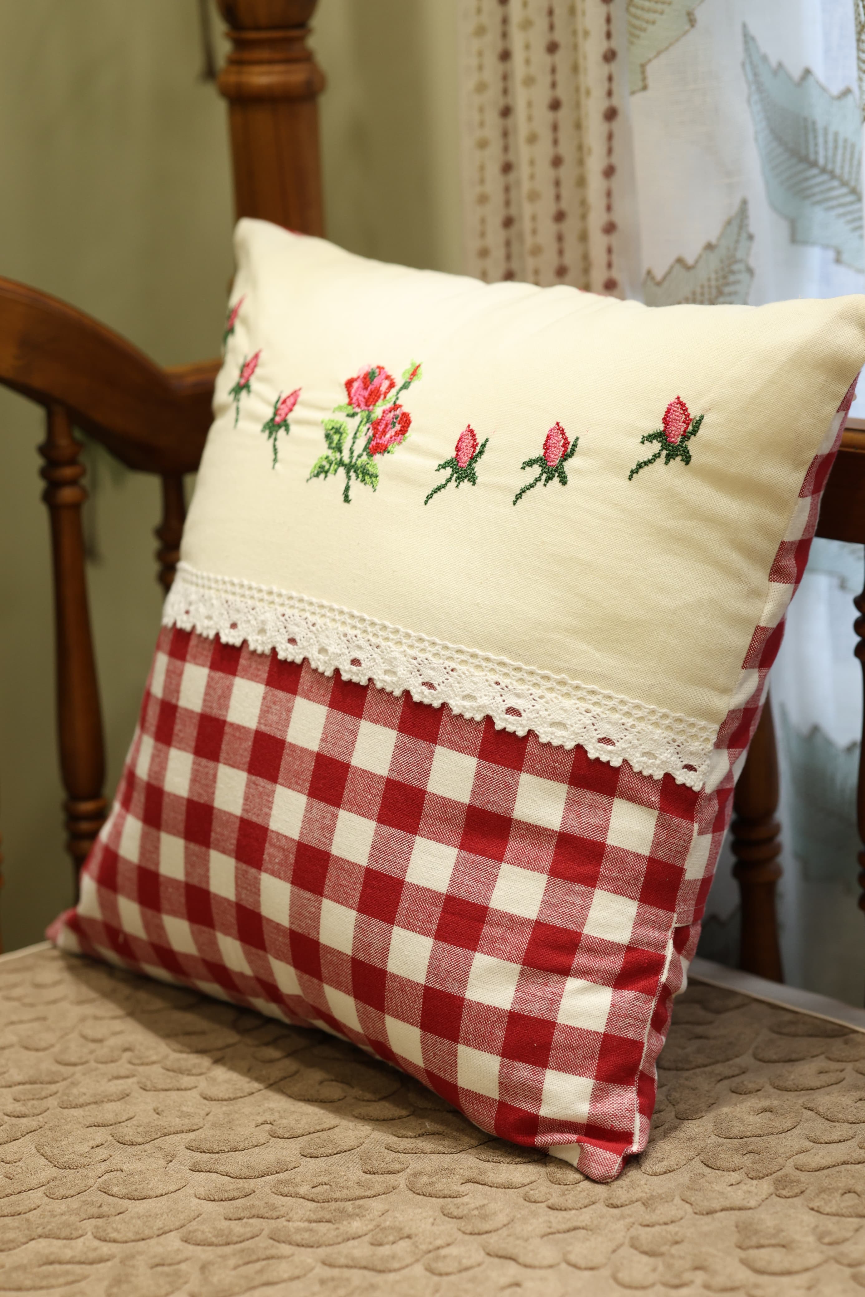 Cushion covers - 16*16 inches cross stitch embroidery