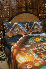 Christmas 7D Panel Print King Size Bedsheet Set - Xmas edition