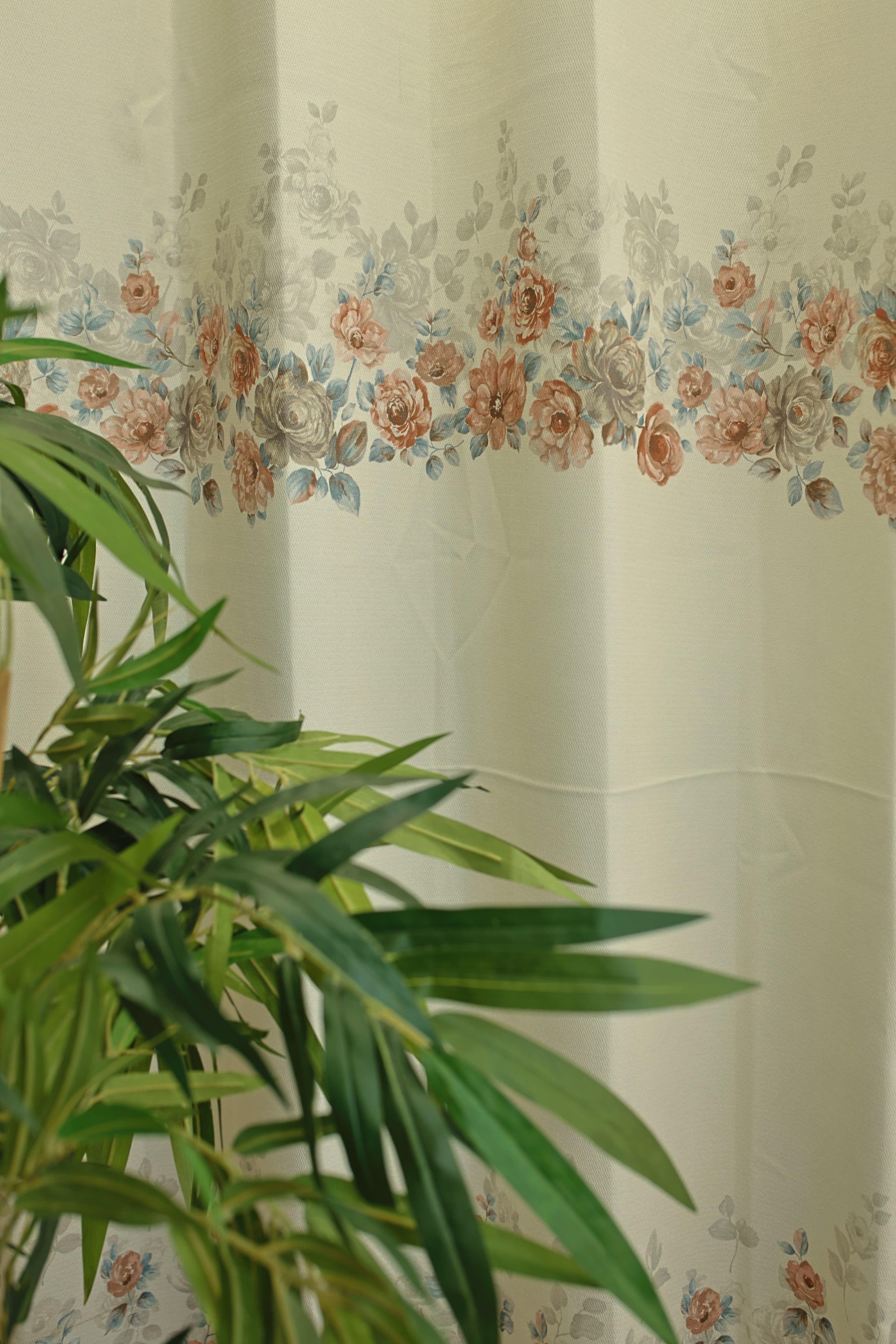 Curtains:English floral printed curtains(sheer and opaque)