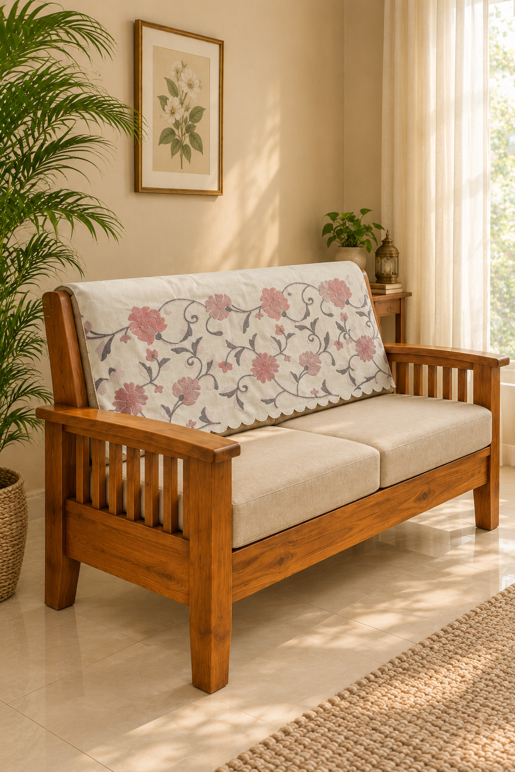 Chair / Sofa back - Embroidery floral