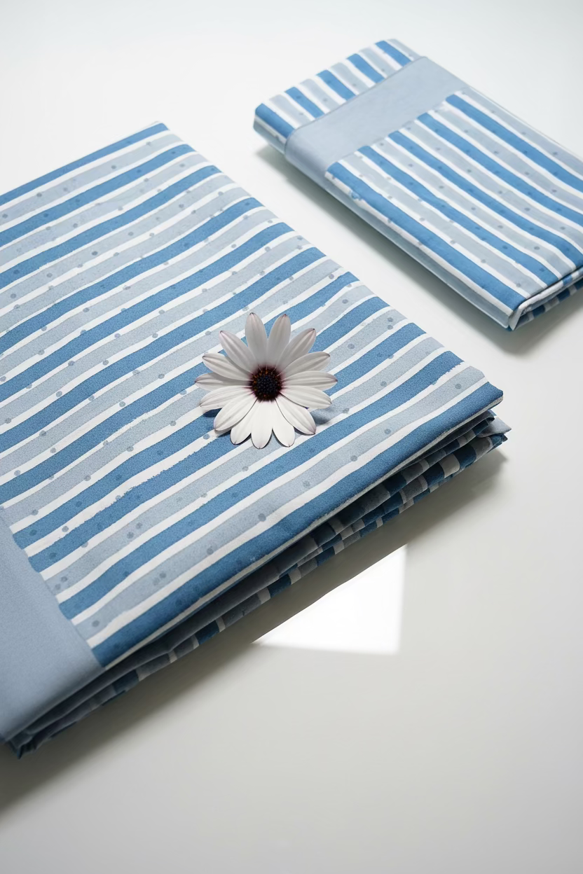 Bedsheets - King percale cotton handblock white lily  bedsheets