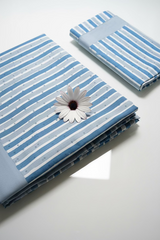 Bedsheets - King percale cotton handblock white lily  bedsheets