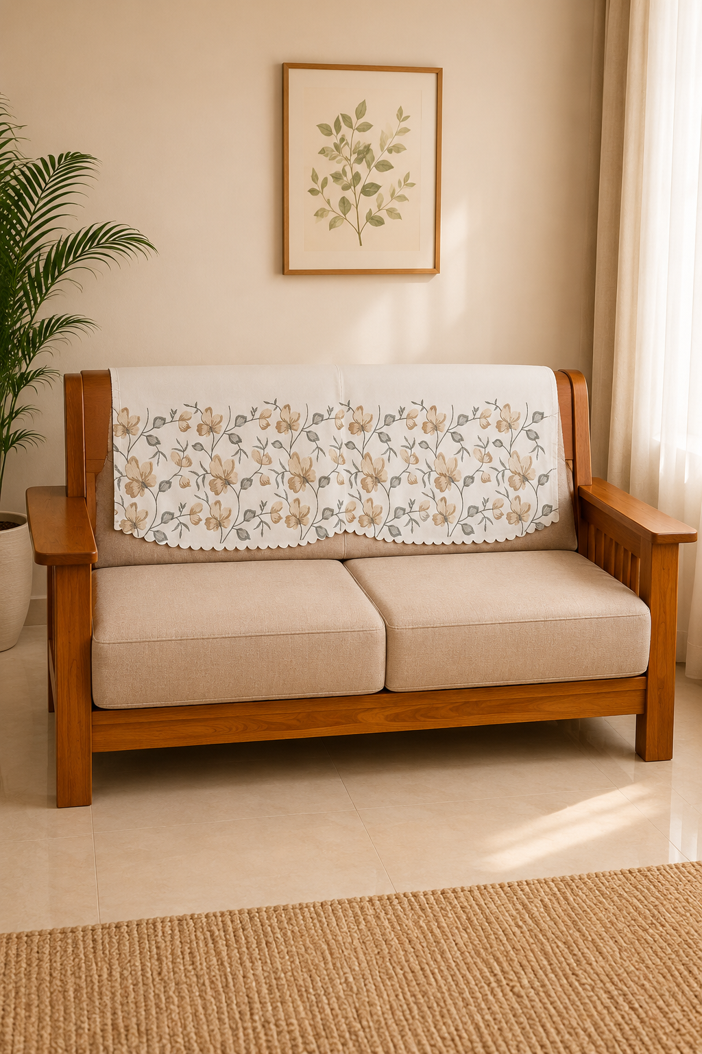 Chair / Sofa back - Embroidery floral