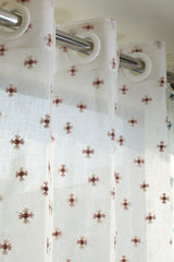 Curtains - Chandubi Premium Embroidery sheer curtains pink and cream