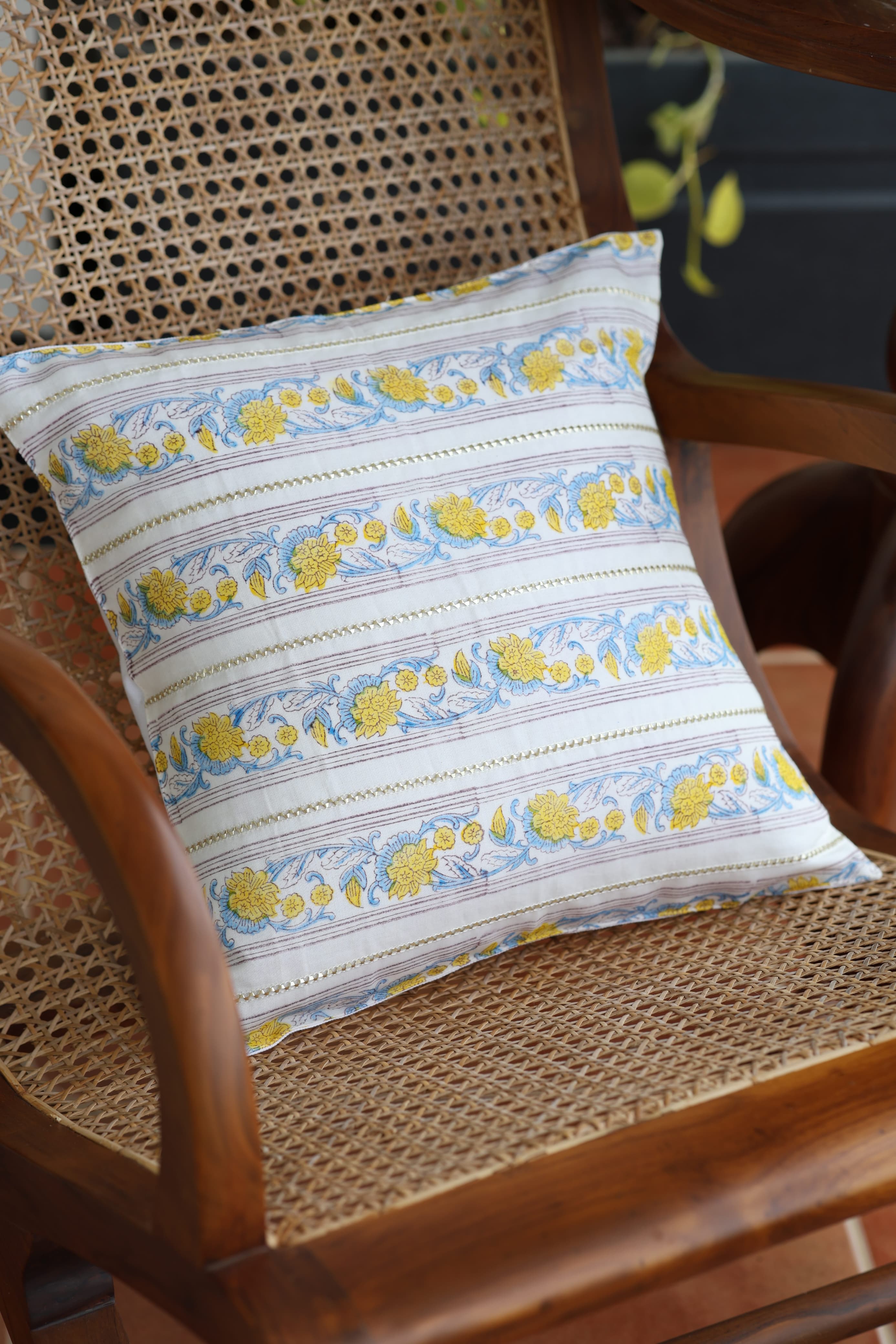 Onam Handblock Cushion Covers - 16*16 inches