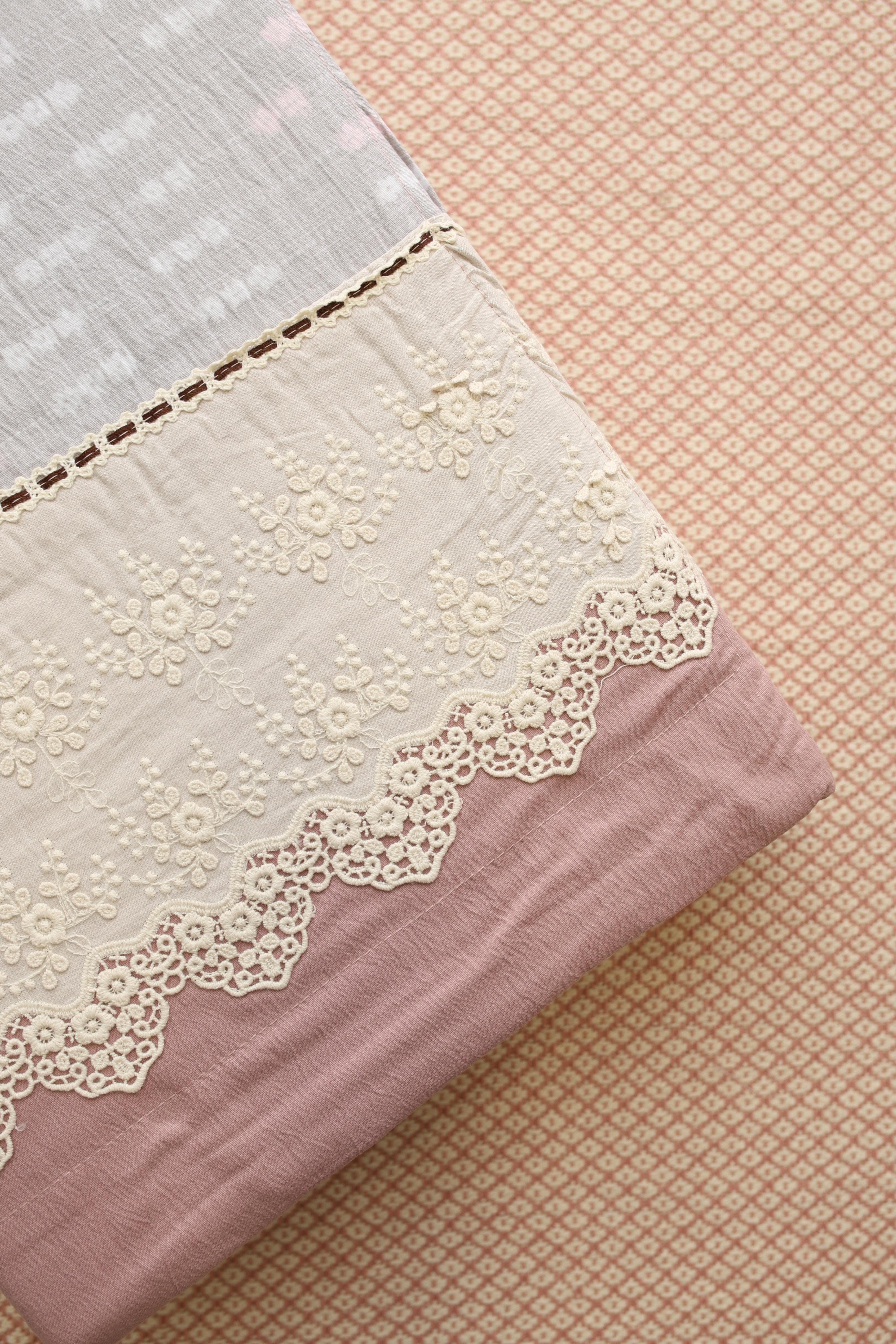 Bedsheets - Premium King soft cotton lace bedsheets majestic