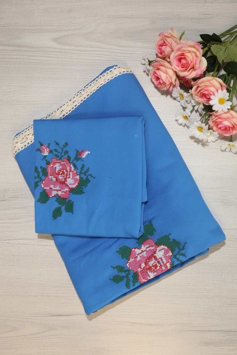 Bedsheets - Single Cross stitch embroidery bedsheets