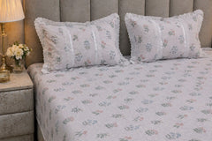 Bedsheets - Queen soft cotton lace bedsheets flora & lace