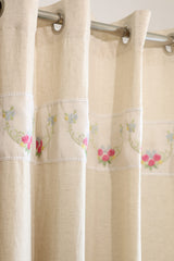 Curtains - Embroidery designer opaque curtains Three roses