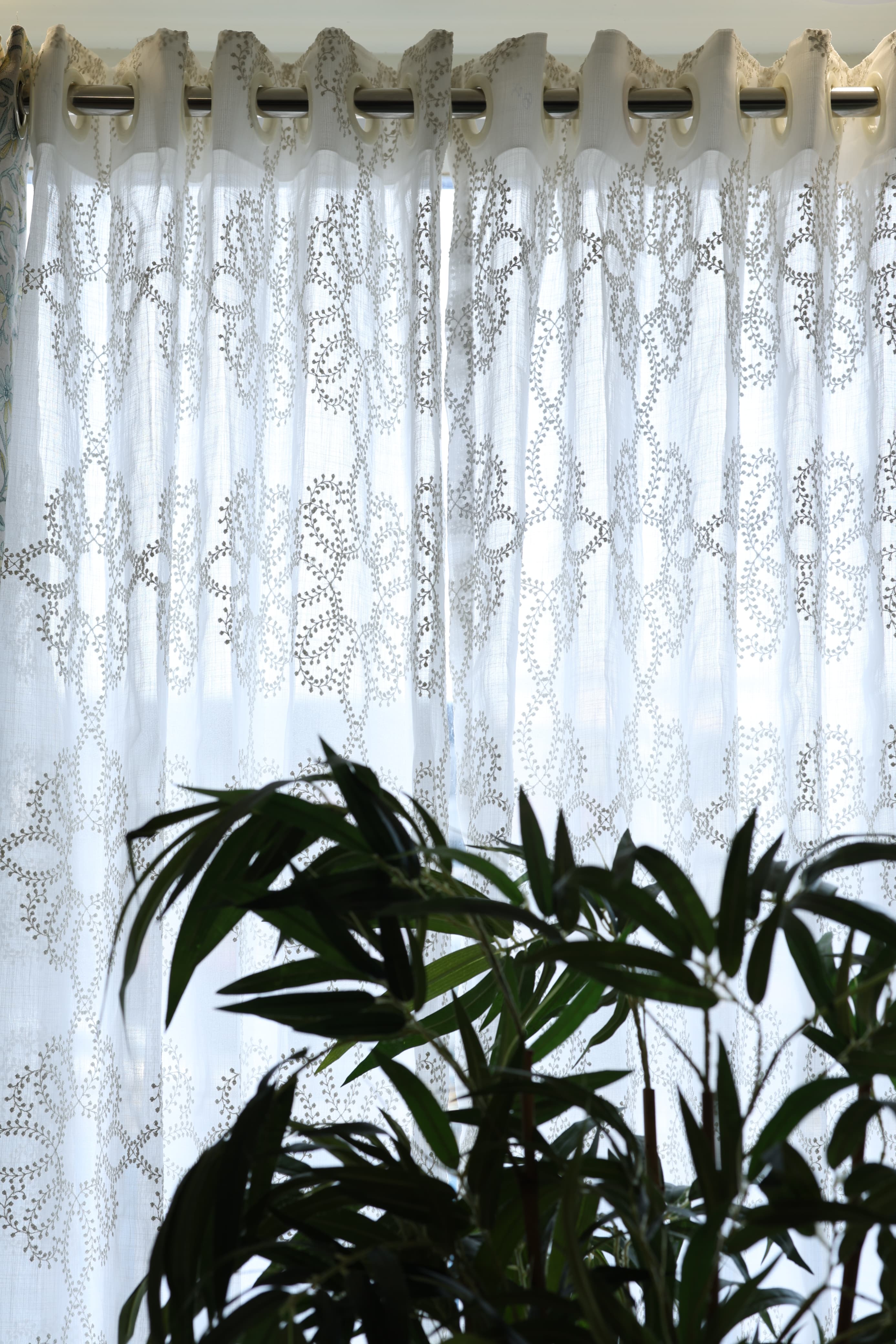 Curtains - Premium Embroidery ( white colour ) sheer curtains tamhini prebooking zinnia