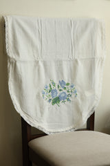 Floral Cross Stitch Embroidered Sofa Back / chair back Cover Set 3+1+1
